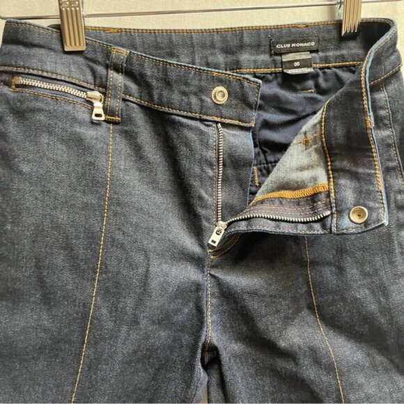 Club Monaco bootcut cropped denim jeans Sz 00 - Picture 5 of 11